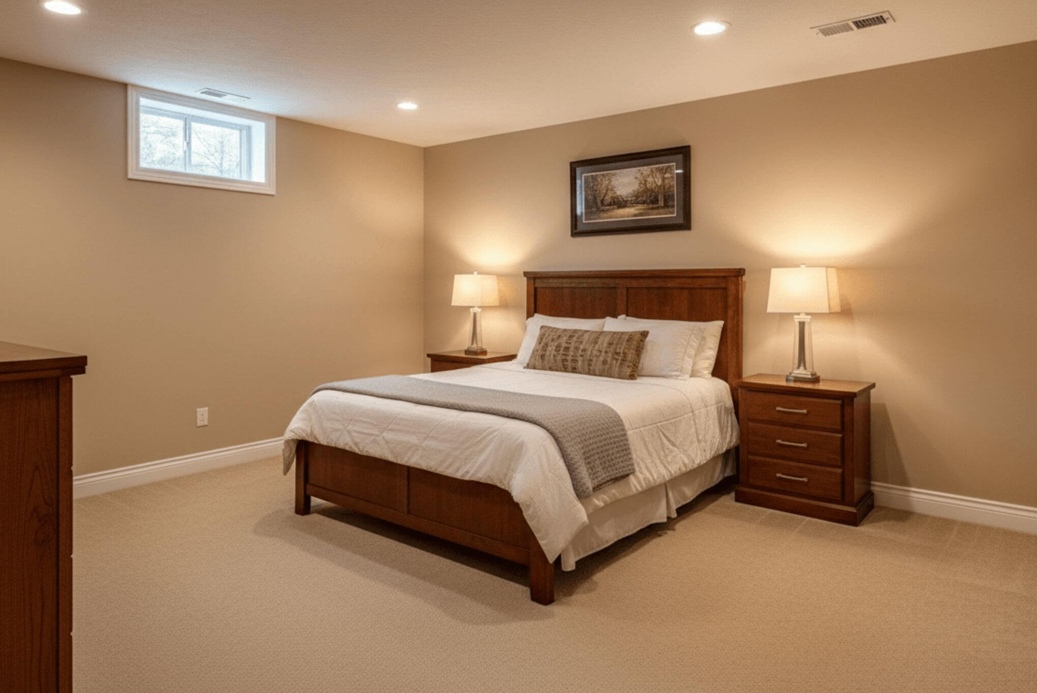 basement finishing bed room area