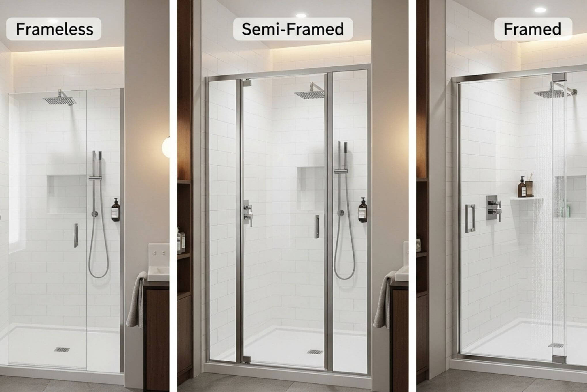 Compare Frameless, Semi-Framed, and Framed Shower Doors for Your Remodel (1)