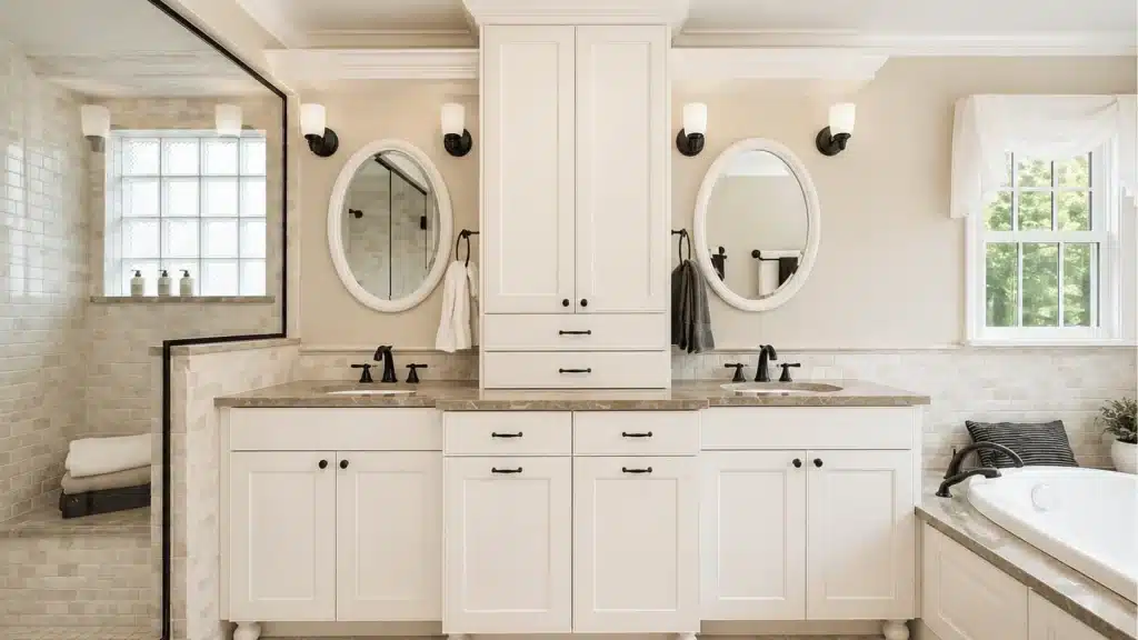 Primary Bathroom Vanity Towers in White