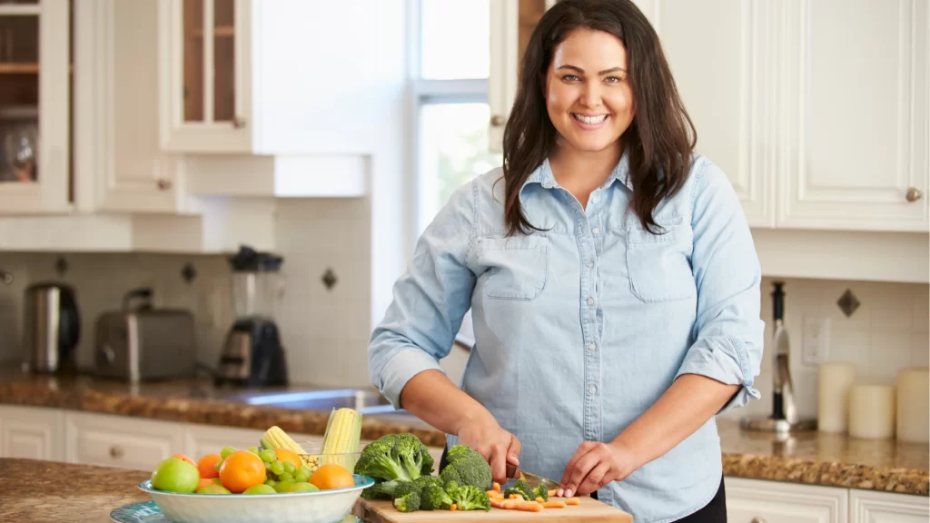 Woman cooking in a modern kitchen