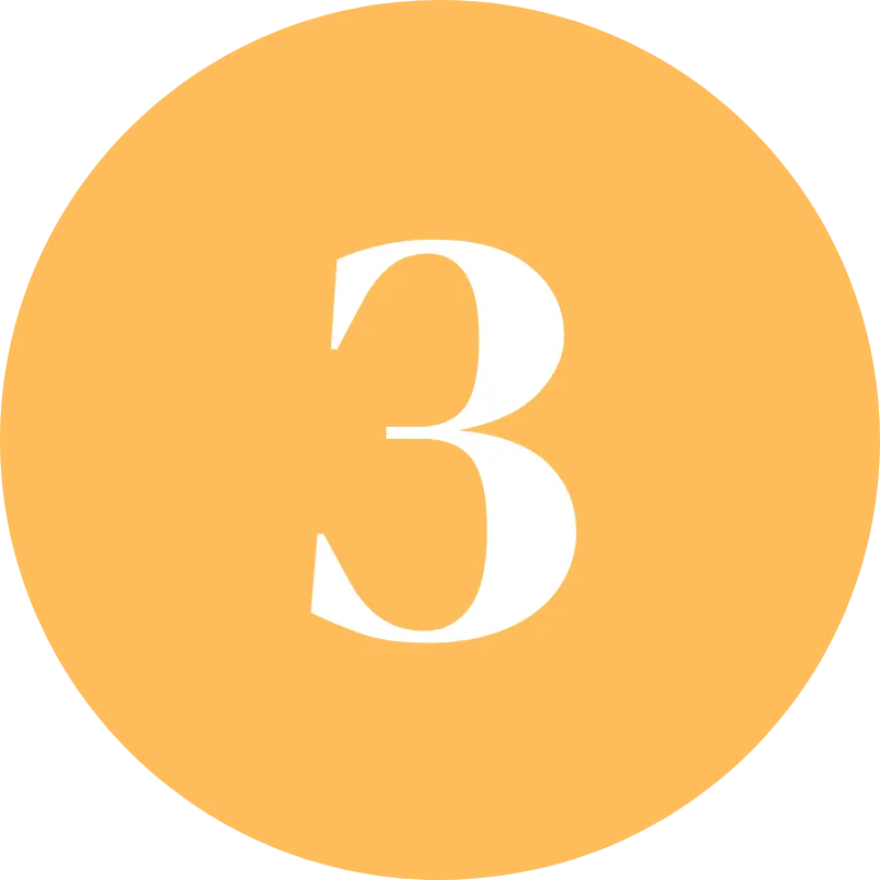 Homepage 13 Number 3 in white text on a gold circular background for Pottstown Construction Company service steps