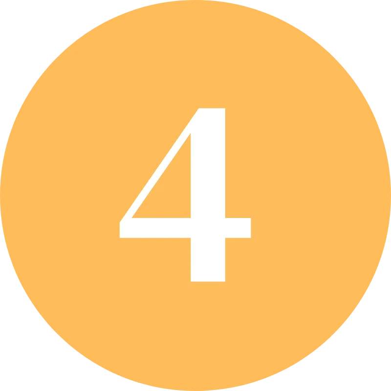 Homepage 14 White number 4 on yellow circular background representing step 4 of construction process