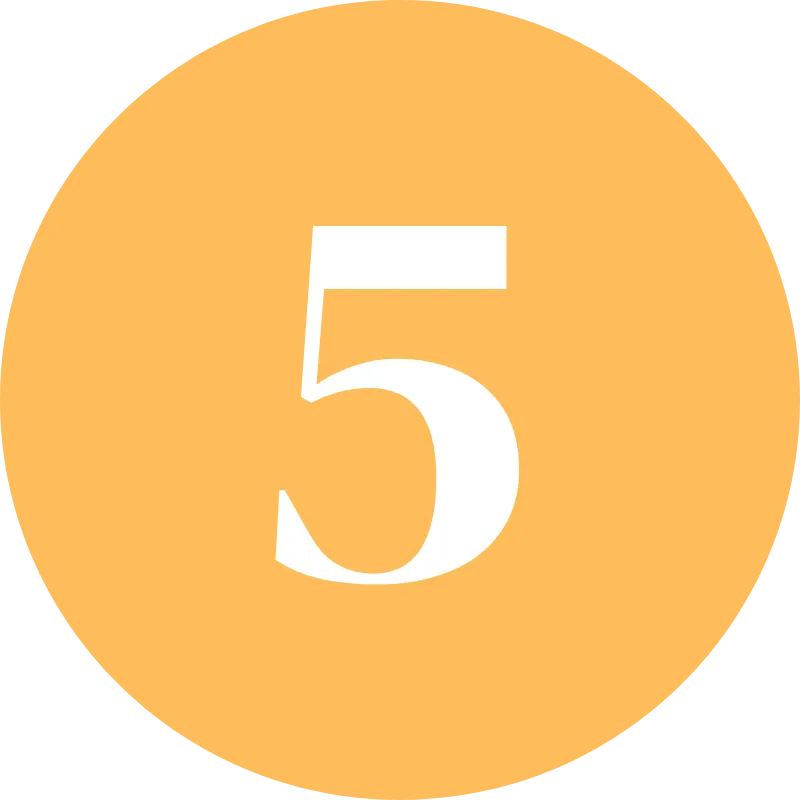 Homepage 15 White number 5 on golden yellow circle background